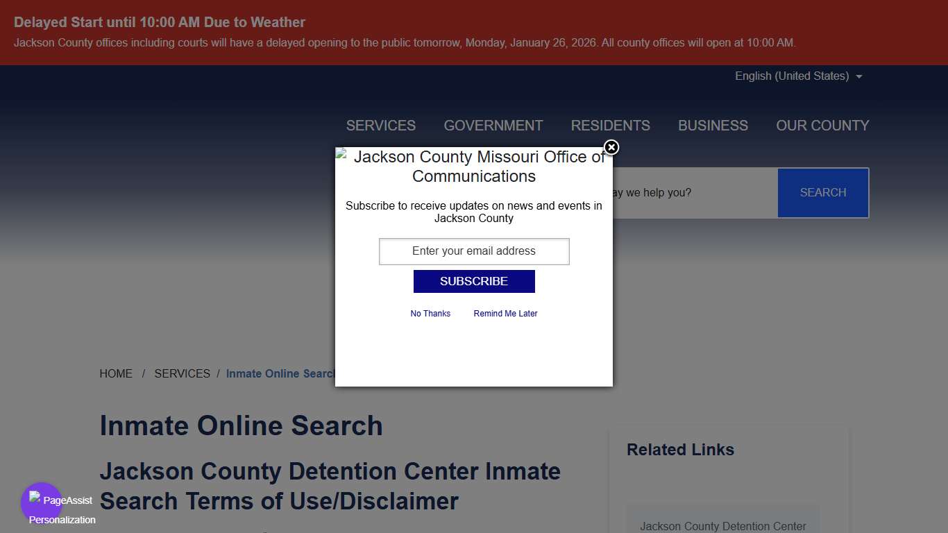 Inmate Online Search - Jackson County MO